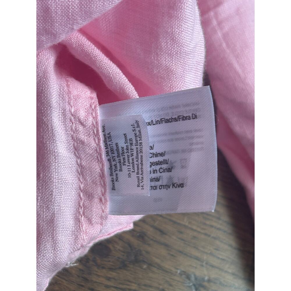 Brooks Brothers Women’s Pink 100% Linen Tunic shirt Dress Collar w slits Small S - Picture 4 of 6